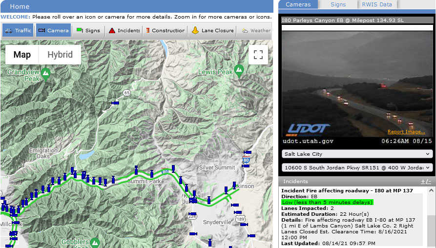 Parleys Canyon Fire - Aug 15 2021