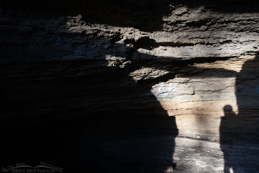 My shadow at Moonshiners Cave in Arkansas, Washington County